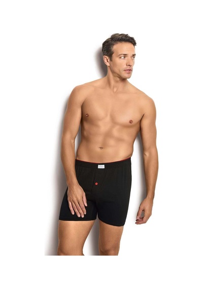 Fanilam Erkek Jiber Havlu Kemer Düğmeli Penye Boxer 4'lü Pamuklu Rahat Kesim Çok Renkli