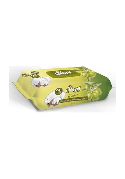 Sleepy Doğal Zeytinyağı Ve Pamuksu Lifler Islak Havlu 20 X 90'Lı