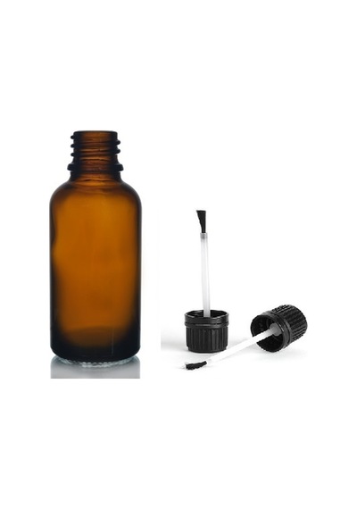 30ml Kahverengi Cam Şişe Fırça Kapaklı, 12 Adet, Ecza Şişesi, Kozmetik Şişe, Yapıştırıcı Şişesi, Yağ Şişesi Diğer