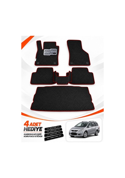 Mitsubishi Space-star 2012-2025 Uyumlu Eva Oto Paspas Bagaj Paspası Dahil Siyah-bordo