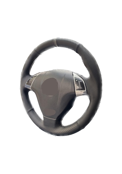 Fiat Linea-Punto-Doblo-Fiorino Tuşlu  karbon spor gri şerit gri dikiş direksiyon kılıfı