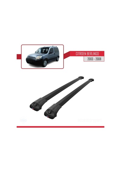 Citroen Berlingo 2003-2008 Arası İle Uyumlu Ace-1 Ara Atkı Tavan Barı Siyah