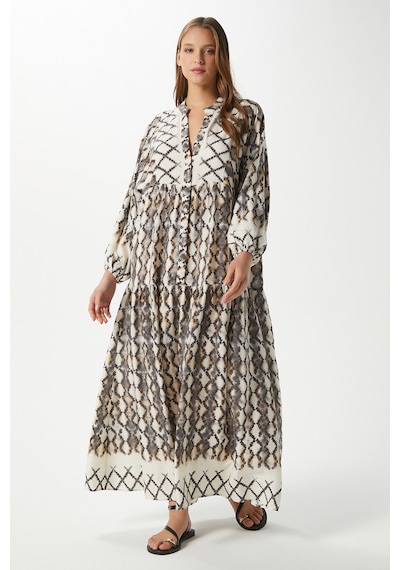 Ritnice Modest Kadın Soft Gri %100 Viskon Maksi Boy Balon Kol Uzun Yazlık Elbise Çok Renkli Ritnice Modest Kadın Soft Gri %100 Viskon Maksi Boy Balon Kol Uzun Yazlık Elbise Çok Renkli