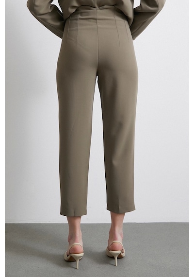 Never More Önü Pensli Skinny Kumaş Pantolon Haki Haki