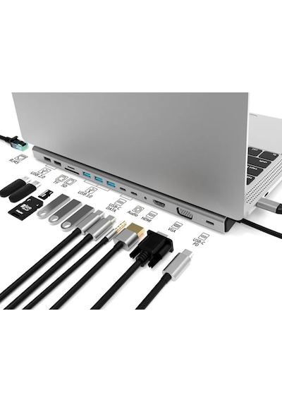 Ultratekno 14 İn 1 Stand Özellikli Type-c Hub Port İstasyonu