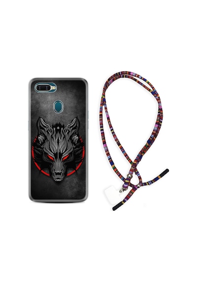Oppo A5S Kılıf Rasta Boyun Askılı Dark Wolf 1813