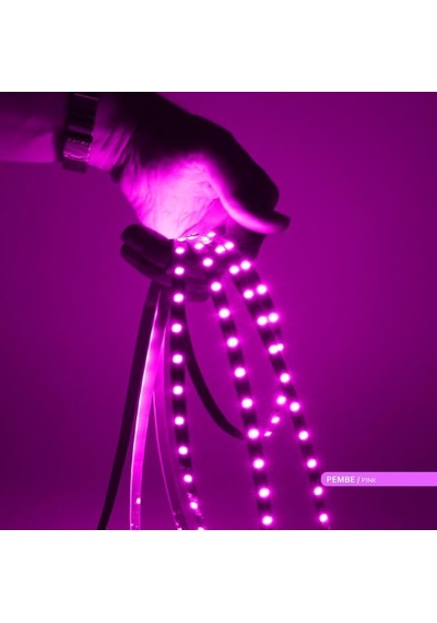 Led Şerit Bant 5 Metre 5050 Smd 12v Pembe Renkli 60 Led/m Ip20 Işık Aydınlatma Kendinden Yapışkanlı