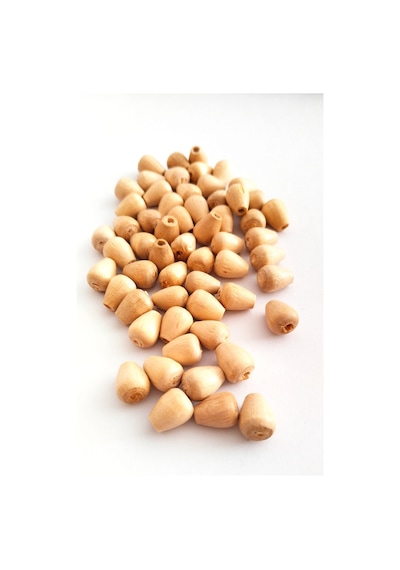 60 Gr 165 Adet Ahşap Boncuk 12 Mm Boy X 10 Mm En Doğal Ahşap Makrome El İşi Çanta