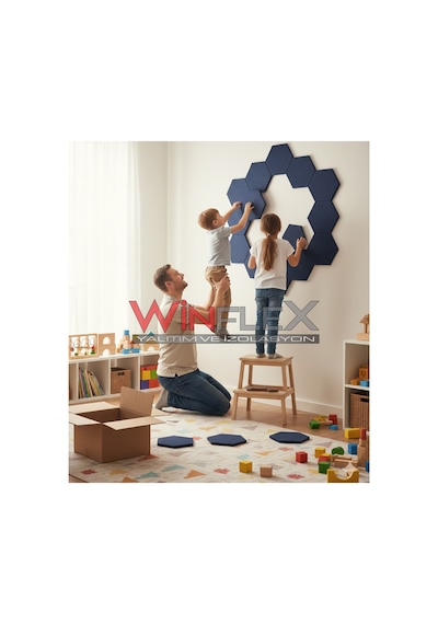 Winflex 12'li Altıgen Akustik Kumaş Panel 17x20 Cm Antrasit