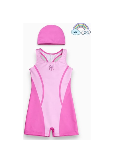 My Kids Wear Kız Çocuk Deniz Yüzücü Mayoları 5-16 Yaş 12614 Pembe