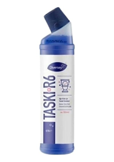 Diversey Tuvalet Temizleyici Taskı R6 Wc 750ml 6 Adet + Hassas Temizlik Süngeri 1 Adet 160gr
