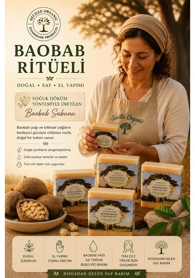 Soğuk Döküm Baobab Sabunu 120g-el Yapımı Doğal Sabun-cold Process Handmade Natural Soap Diğer