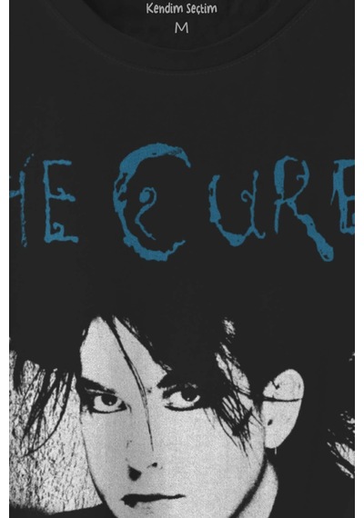 The Cure Robert Smith Vintage Kısa Kollu Baskılı Siyah T-shirt Unisex Tişört 001