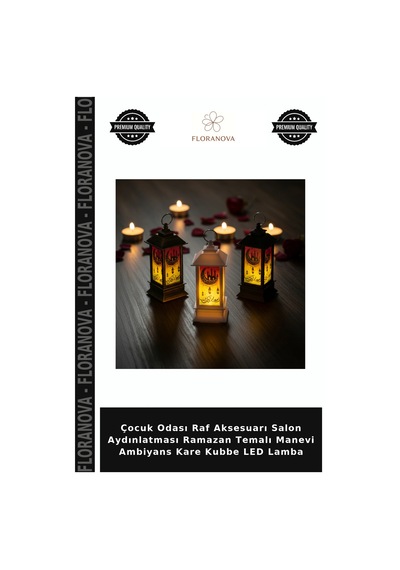 Çocuk Odası Raf Aksesuarı Salon Aydınlatması Ramazan Temalı Manevi Ambiyans Kare Kubbe Led Lamba Çok Renkli