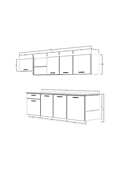 Decoraktiv Smart 280 Mdf Hazır Mutfak Dolabı - Tezgah Dahil - Pera Beyaz Beyaz - Meşe Decoraktiv Smart 280 Mdf Hazır Mutfak Dolabı - Tezgah Dahil - Pera Beyaz Beyaz - Meşe
