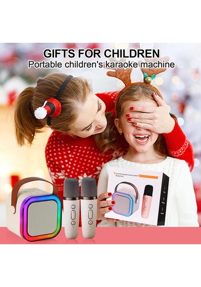 Çocuklar İçin Karaoke Makinesi, Çocuklar Karaoke Makinesi Kız Ve Erkek Çocuklar İçin Hediyeler Aile Partisi, 2 Kablosuz Mikrofonlu Kızlar İçin Çocuk Karaoke Makinesi, Mini Taşınabilir