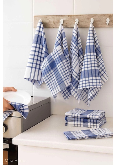 10 Lu Lüks Bulaşık Kurulama Bezi Ve Mutfak Peçetesi 50x70 Cm Daily Mavi Çok Renkli