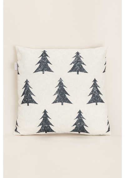 Charm Çam Ağacı Baskılı Krem Kırlent 45x45 35252a Krem