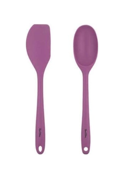 Tantitoni Vişne Renkli Silikon Büyük Kaşik Ve Spatula Seti Vişne