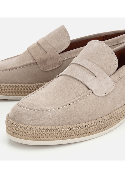Hotiç Erkek Süet Deri Bej Hasır Detaylı Günlük Loafer 02ayh319490a310 02ayh319490a310 Bej