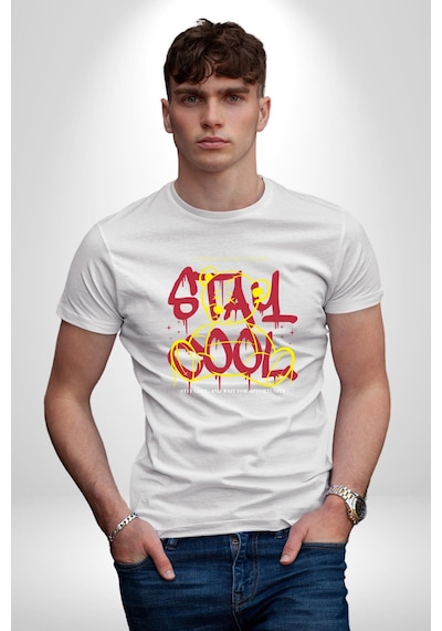 Game Oyun Alanı Unisex Unisex Beyaz Organik Baskılı T-shirt Penye Yüksek Kalite Beyaz