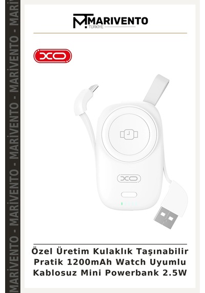 Özel Üretim Kulaklık Taşınabilir Pratik 1200mah Watch Uyumlu Kablosuz Mini Powerbank 2.5w Diğer