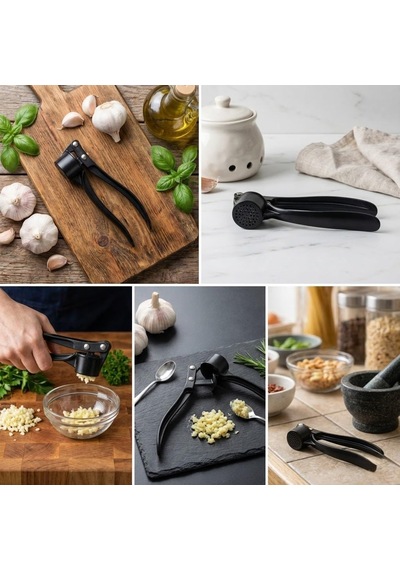 Deconox Paslanmaz Metal Döküm Sarımsak Ezici Ve Presi Ergonomik Saplı Profesyonel Sarımsak Kırıcı, Kolay Tem Diğer