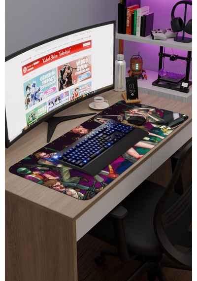 Hotline Miami Kaymaz Dikişli Kauçuk Oyuncu Mousepad V5 - 90x40 Xxl Gaming Mouse Pad Fare Altlığı