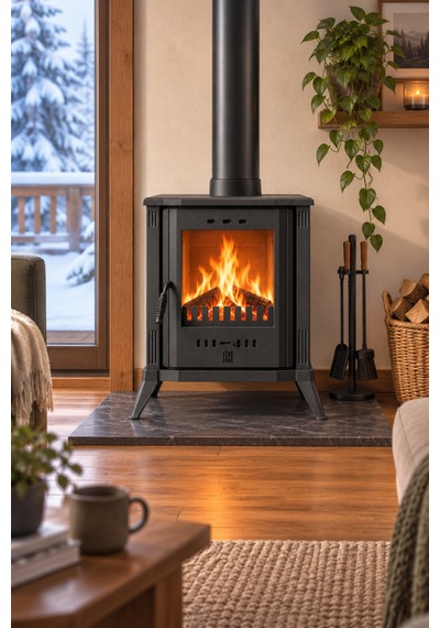 Reyo Stove Sisam Camlı Mini Döküm Soba
