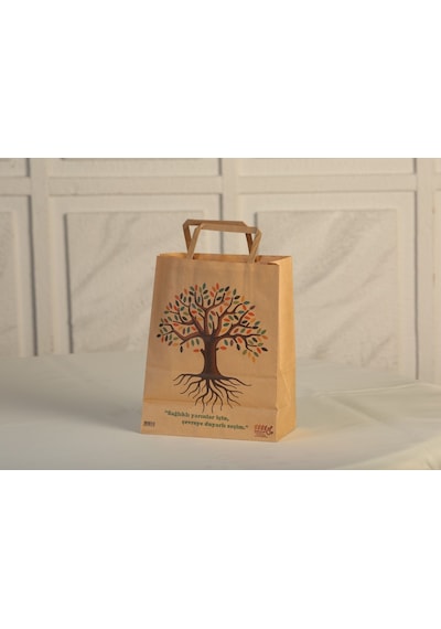 Eczane Kraft Çanta Kahverengi 50'li 22 x 10 x 27 CM