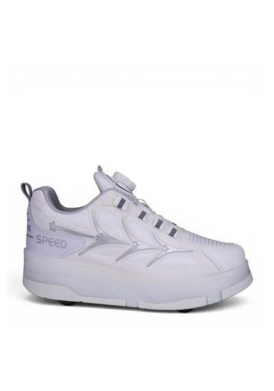 Zacoz Led Işıklı Patenli Spor Ayakkabı 36-40 Numara Tekerlekli Unisex Sneaker beyaz