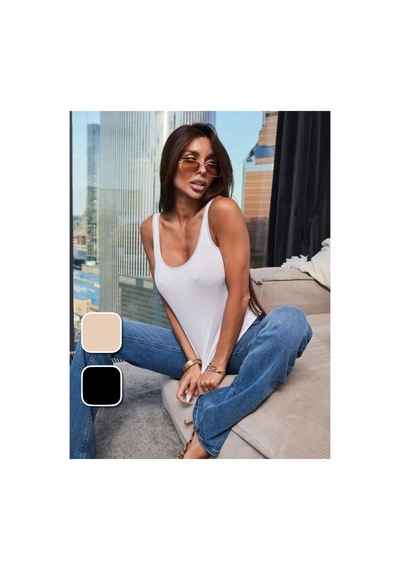 Lirona Lrn 25493 Kadın Premium Kumaş Modal Pamuk Likralı Tül Biyeli Kalı Beyaz