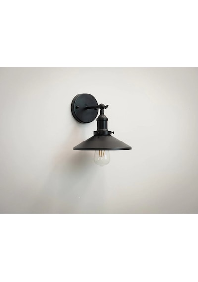 Riolight Retro,rustik,vintage Siyah 1xe27 Duylu Metal Duvar Aplik Siyah