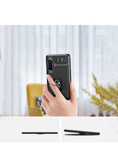 Xiaomi Redmi K40 Gaming Kılıf Zore Ravel Silikon Kapak Siyah-Mavi