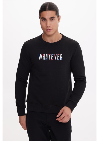 The Crow Whatever Siyah O-yaka Sweatshırt Siyah