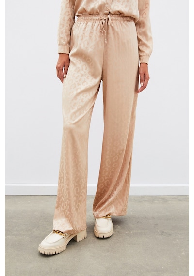 Sateen Bel Lastikli Desenli Pantolon - Camel-135100 Camel