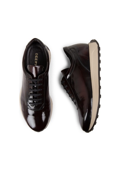 Deery Hakiki Deri Bordo Erkek Sneaker Ayakkabı - 01983Mbrde01 Bordo