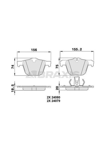 Braxis Aa0331 Fren Balatası Ön Jaguar Xj X351 12-f-type X152 12- C2c27291