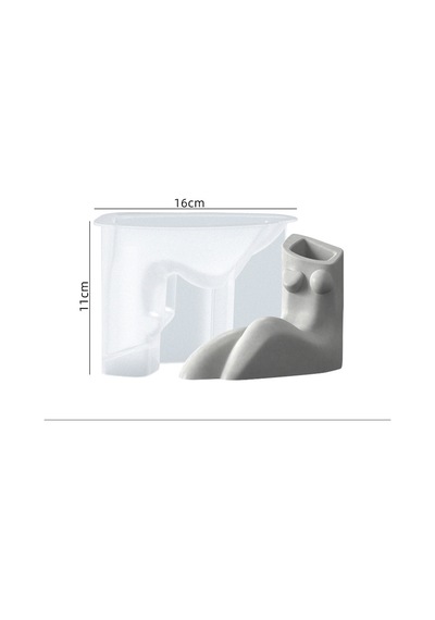 Taş Tozu Silikon Kalıp İthal 3 Boyutlu Oturan İnsan Vücut Figür Vazo Epoksi Reçine Hb215215-0031