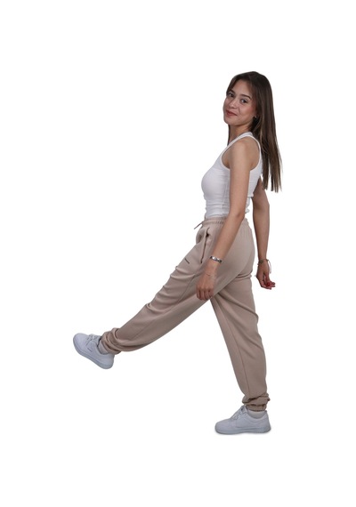 Shinzone Kadın Modal Kumaş Lastikli Paça Bej Jogger Pantolon Bej