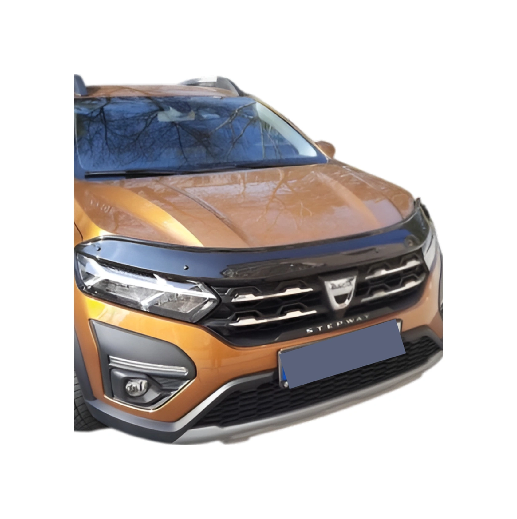 Dacia Sandero 2021+ Araca Özel Kaput Rüzgarlığı A+ Pianoblack 4mm