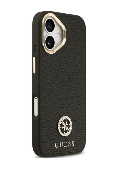 Apple Uyumlu iPhone 17 Kılıf Guess Lisanslı M-safe Özellikli Grained Yazı Ve Taşlı 4g Logolu Kapak Siyah Siyah Apple Uyumlu iPhone 17 Kılıf Guess Lisanslı M-safe Özellikli Grained Yazı Ve Taşlı 4g Logolu Kapak Siyah Siyah