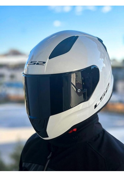 LS2 Rapid 2 Siyah Vizörlü Beyaz Kask