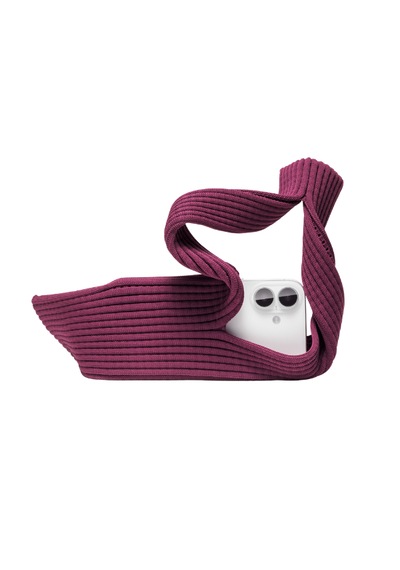 3d Örgü Phone Pocket Tüm Telefonlarla Uyumlu Telefon Askı Kılıfı 80 Cm Bordo