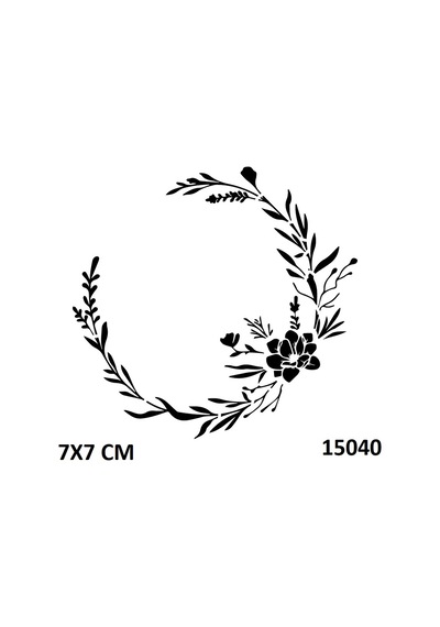 Airbrush Tattoo Zarif Çiçek Dalları Stencil Süsleme Ve Boyama Kalıbı