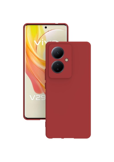Vivo V29 Lite 5g Kılıf Kamera Korumalı Silikon Rubber Arka Kapak Kırmızı
