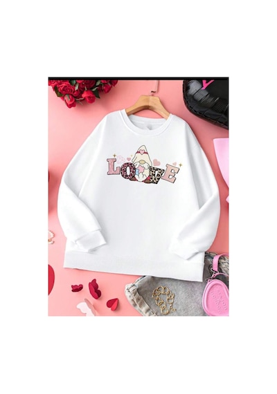 Magors Stıl-x Sevgililer Gününe Özel Love Baskılı Bisiklet Yaka Oversıze Unısex Sweatshırt Beyaz Magors Stıl-x Sevgililer Gününe Özel Love Baskılı Bisiklet Yaka Oversıze Unısex Sweatshırt Beyaz
