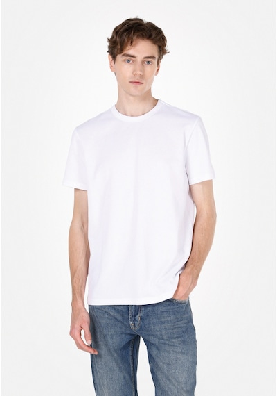 Colin's Colins Regular Fit Yuvarlak Yaka Düz Erkek Beyaz Kısa Kol Tişört Cl1073962 Q1.v1 Wht Beyaz