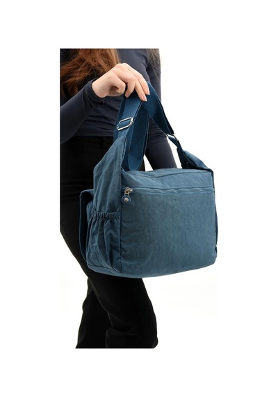 Çapraz Askılı Ultra Hafif Çok Cepli Bayan Omuz Çantası Mavi Model: 571-6b - Mavi