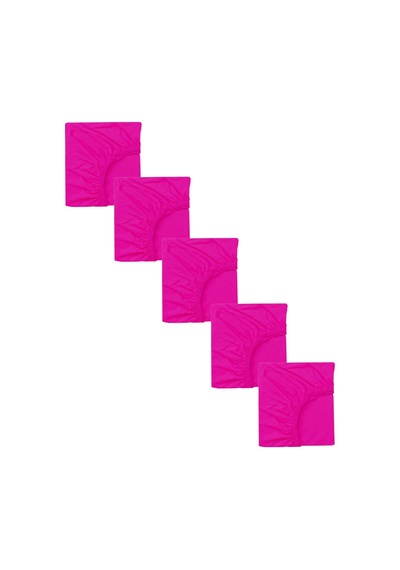 5 Adet 65 X 95 + 10 Cm Anne Yanı Lastikli Penye Kumaş Bebek Çarşafı-fuşya